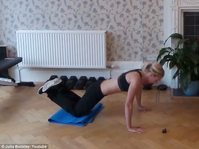 Push up: A great move to tone up the stomach and legs, beginners should start on the knees as demonstrated by fitness trainer Julia Buckley