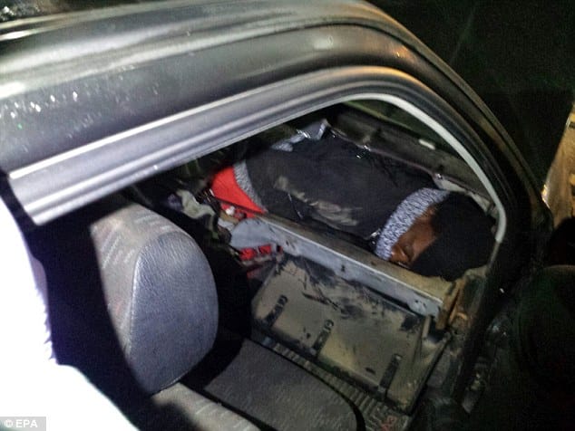 A refugee was found hiding in the dashboard of a car in a desperate attempt to reach Spain