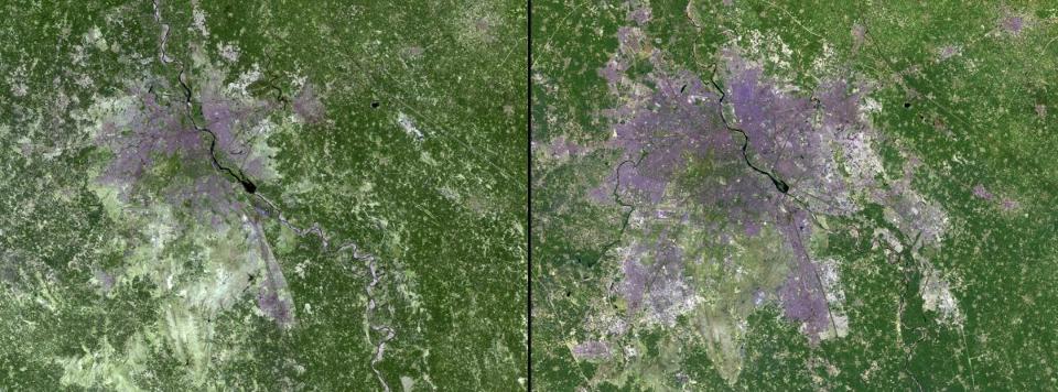 NASA's Images of Change: New Delhi Urban Expansion (Credit: NASA)