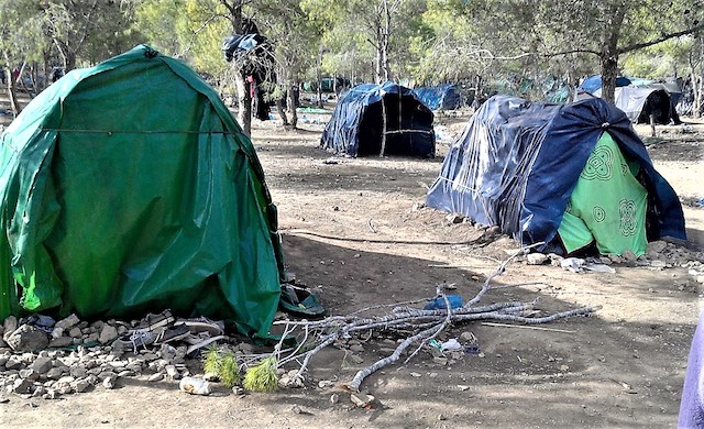 Campsite where Sub-Saharan migrants live near Nador, Morocco. Credit: Mohamed Diaradsouba
