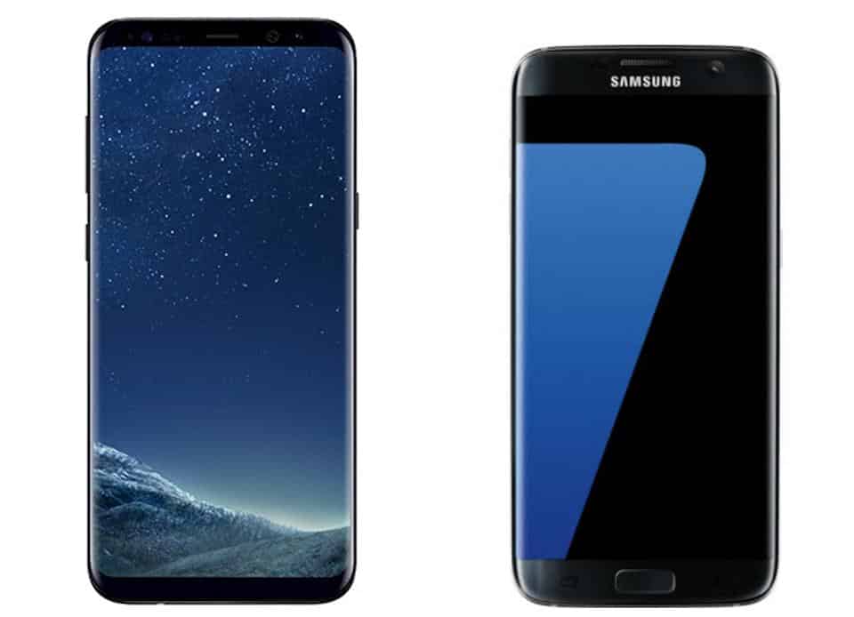 Galaxy S8 Plus (left) vs Galaxy S7 Edge (right)