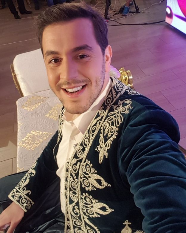 Algerian Chems Eddine Boudraa in an embroidered jacket